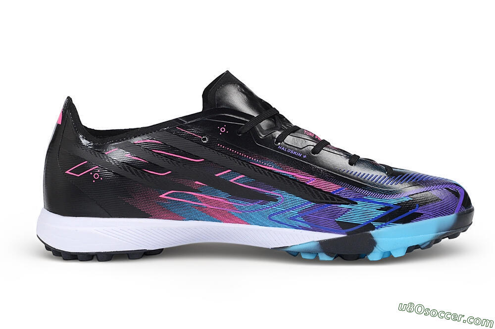 Adidas F50 Hyperfast Pro TF Artificial Turf Soccer Shoes - Black/Electric Blue/Vivid Pink 7