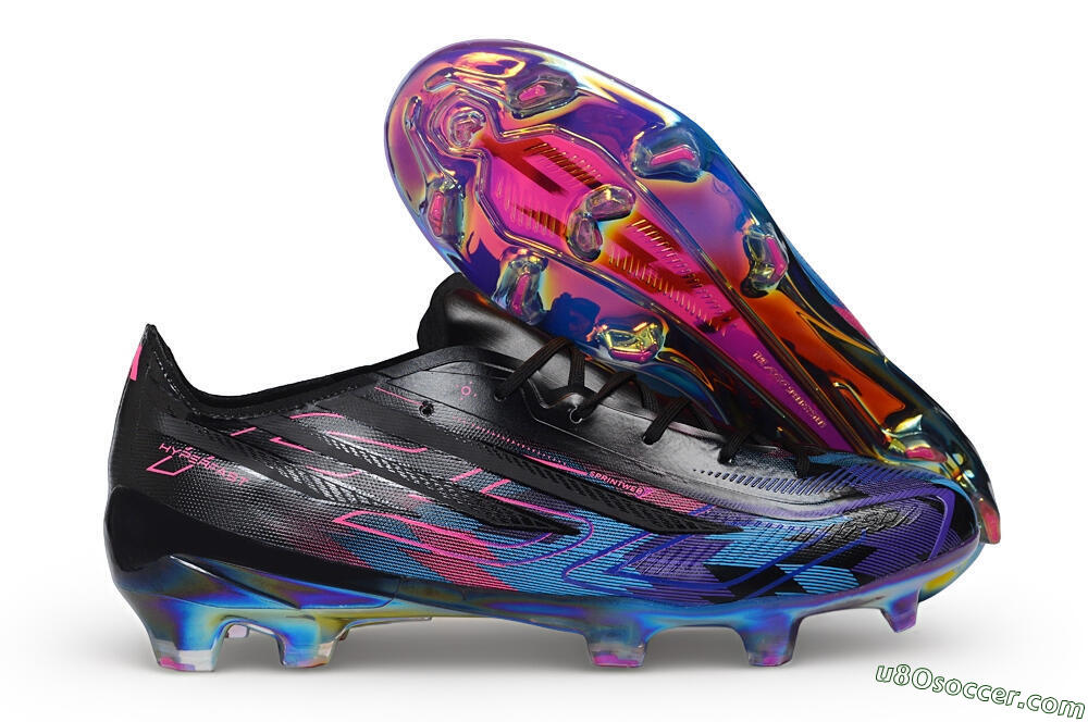 Adidas F50 Hyperfast Elite FG Firm Ground Soccer Cleats - Black/Electric Blue/Hyper Pink 1