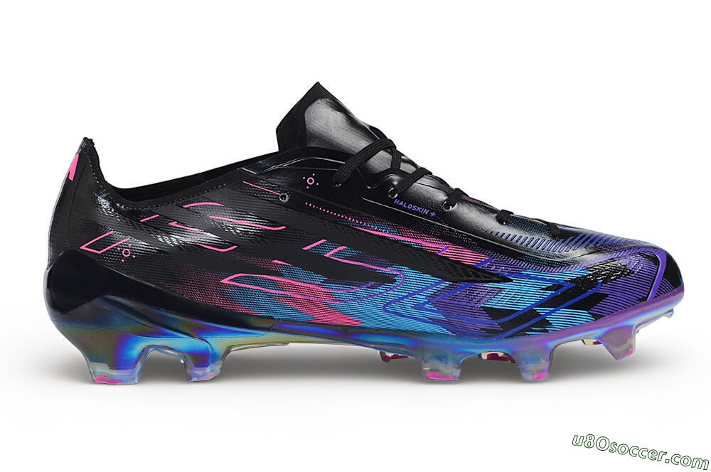 Adidas F50 Hyperfast Elite FG Firm Ground Soccer Cleats - Black/Electric Blue/Hyper Pink 7