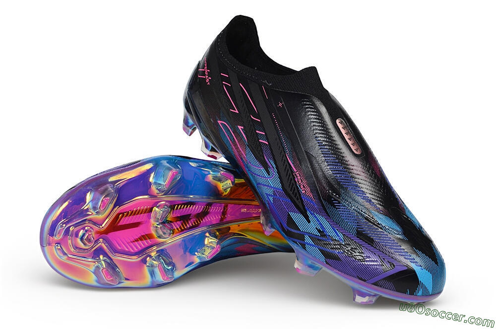 Adidas F50 Hyperfast Elite FG Firm Ground Soccer Cleats - Black/Core Black/Iridescent 3