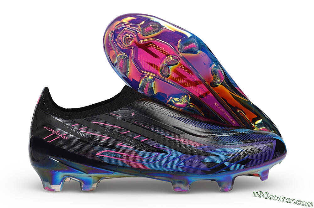 Adidas F50 Hyperfast Elite FG Firm Ground Soccer Cleats - Black/Core Black/Iridescent 1