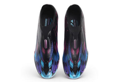 Adidas F50 Hyperfast Elite Laceless TF Artificial Turf Soccer Shoes - Black/Core Black/Lucid Pink/Lucid Blue