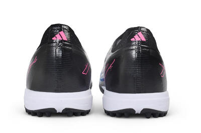Adidas F50 Hyperfast Elite Laceless TF Artificial Turf Soccer Shoes - Black/Core Black/Lucid Pink/Lucid Blue