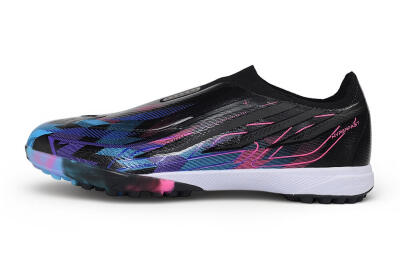 Adidas F50 Hyperfast Elite Laceless TF Artificial Turf Soccer Shoes - Black/Core Black/Lucid Pink/Lucid Blue