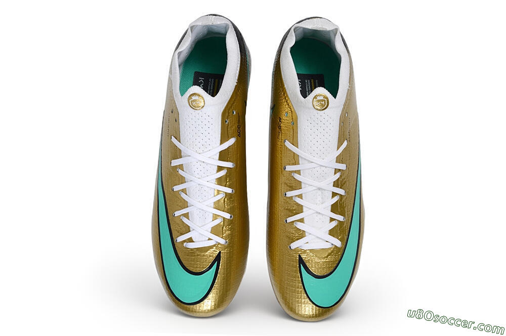 Nike Air Zoom Mercurial Vapor 17 Elite FG Firm Ground Soccer Cleats - Gold/Metallic Gold/Mint Green 4