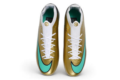 Nike Air Zoom Mercurial Vapor 17 Elite FG Firm Ground Soccer Cleats - Gold/Metallic Gold/Mint Green