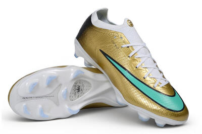 Nike Air Zoom Mercurial Vapor 17 Elite FG Firm Ground Soccer Cleats - Gold/Metallic Gold/Mint Green
