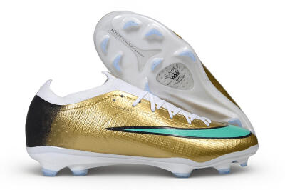 Nike Air Zoom Mercurial Vapor 17 Elite FG Firm Ground Soccer Cleats - Gold/Metallic Gold/Mint Green