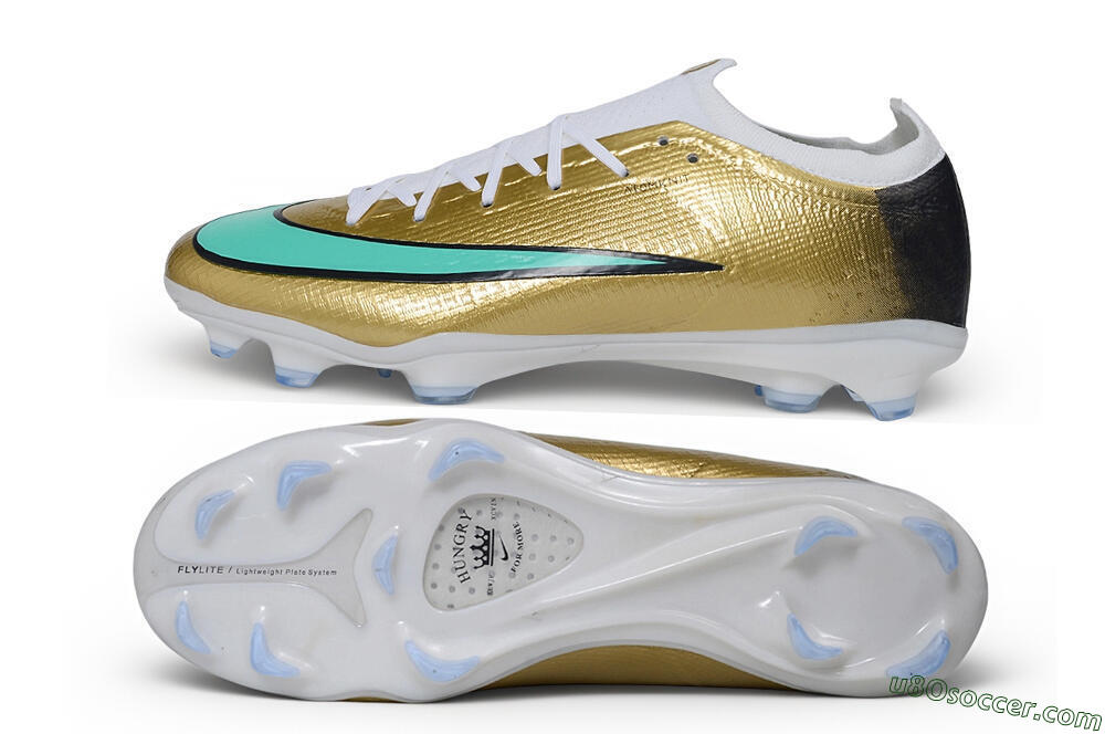 Nike Air Zoom Mercurial Vapor 17 Elite FG Firm Ground Soccer Cleats - Gold/Metallic Gold/Mint Green 0