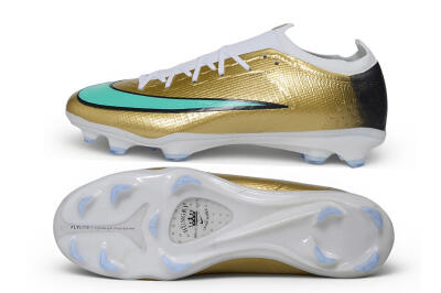 Nike Air Zoom Mercurial Vapor 17 Elite FG Firm Ground Soccer Cleats - Gold/Metallic Gold/Mint Green