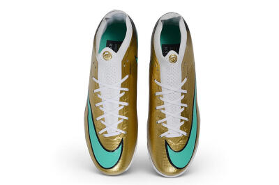 Nike Air Zoom Mercurial Vapor 17 Elite TF Artificial Turf Soccer Shoes - Gold/Metallic Gold/Mint Green