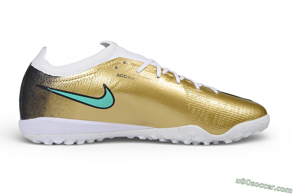 Nike Air Zoom Mercurial Vapor 17 Elite TF Artificial Turf Soccer Shoes - Gold/Metallic Gold/Mint Green 7