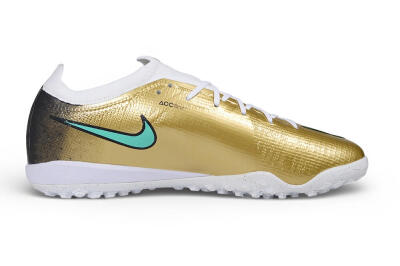 Nike Air Zoom Mercurial Vapor 17 Elite TF Artificial Turf Soccer Shoes - Gold/Metallic Gold/Mint Green