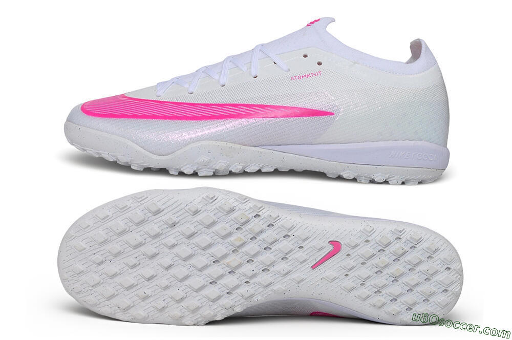 Nike Air Zoom Mercurial Vapor 17 Elite TF Artificial Turf Soccer Shoes - White/White/Hyper Pink 0