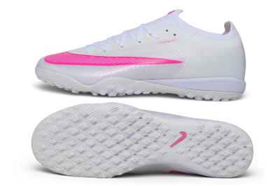Nike Air Zoom Mercurial Vapor 17 Elite TF Artificial Turf Soccer Shoes - White/White/Hyper Pink