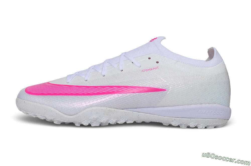 Nike Air Zoom Mercurial Vapor 17 Elite TF Artificial Turf Soccer Shoes - White/White/Hyper Pink 2