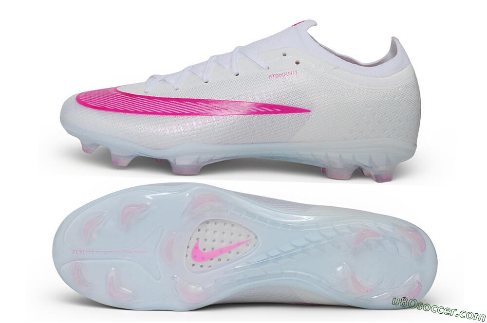 Nike Air Zoom Mercurial Vapor 17 Elite FG Firm Ground Soccer Cleats - White/White/Pink 0