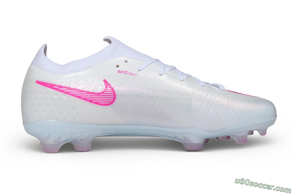 Nike Air Zoom Mercurial Vapor 17 Elite FG Firm Ground Soccer Cleats - White/White/Pink 7