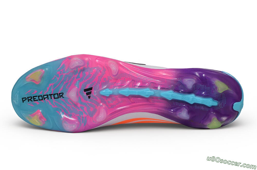 Adidas Predator 26 Elite Laceless FG Firm Ground Soccer Cleats - Purple/Berry Pink/Electric Blue 6