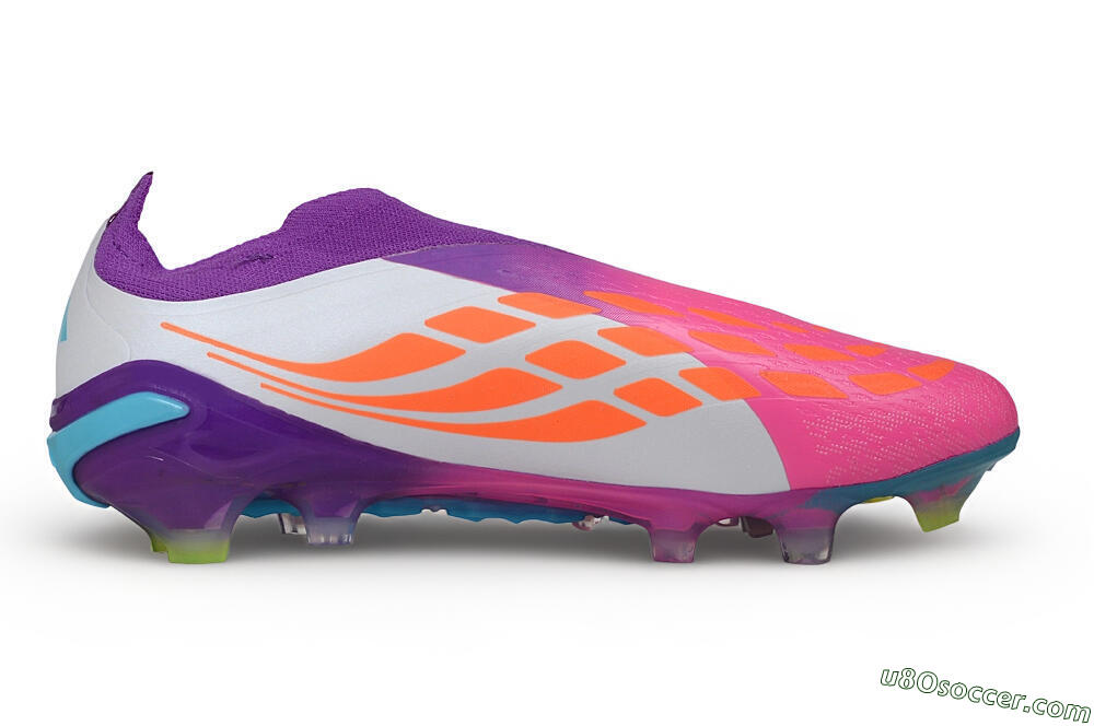 Adidas Predator 26 Elite Laceless FG Firm Ground Soccer Cleats - Purple/Berry Pink/Electric Blue 7