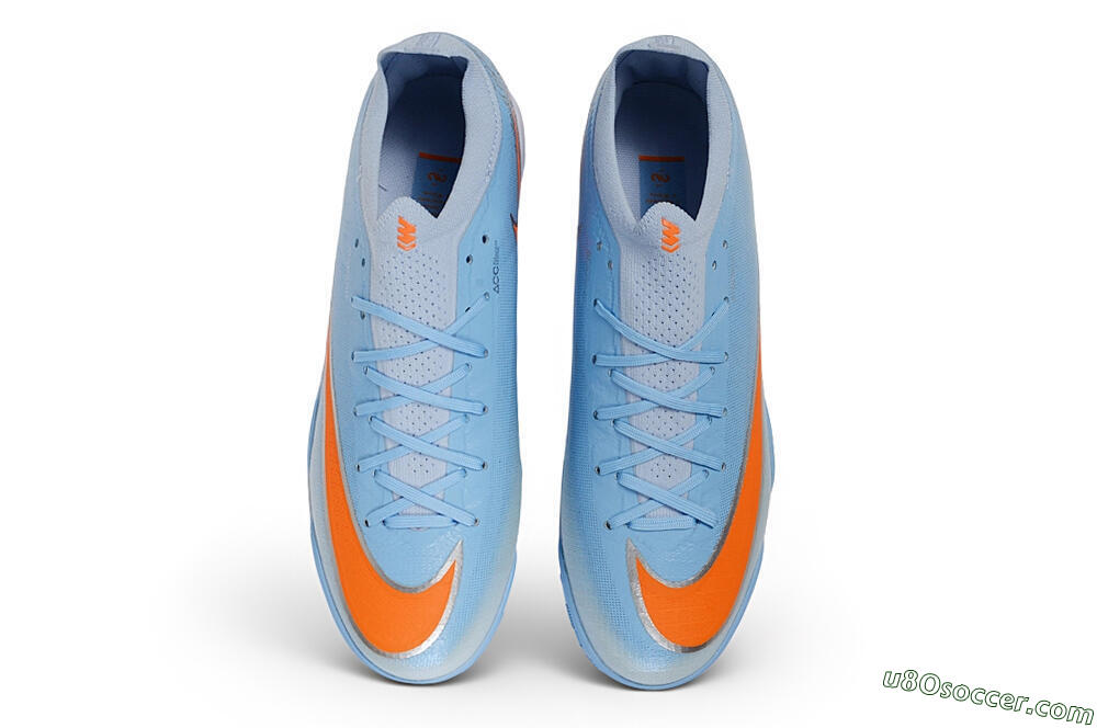 Nike Air Zoom Mercurial Vapor 17 Elite TF Artificial Turf Soccer Shoes - Blue/Baltic Blue/Laser Orange 4