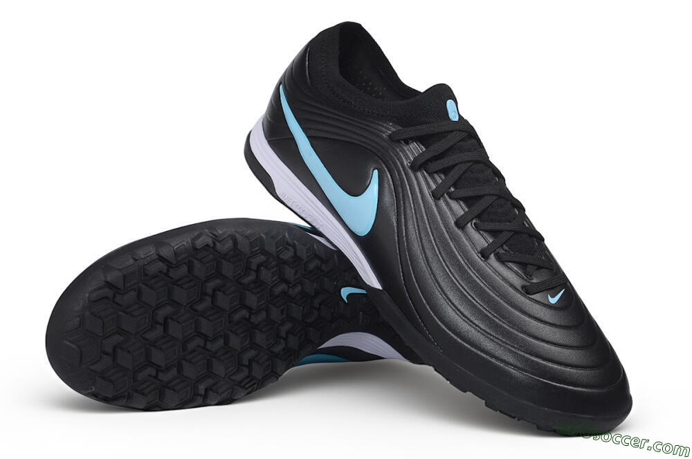 Nike Tiempo Legend 11 Elite TF Artificial Turf Soccer Shoes - Black/Black/University Blue 3
