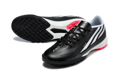 Adidas F50 Hyperfast Pro TF Artificial Turf Soccer Shoes - Black/Core Black/Cloud White