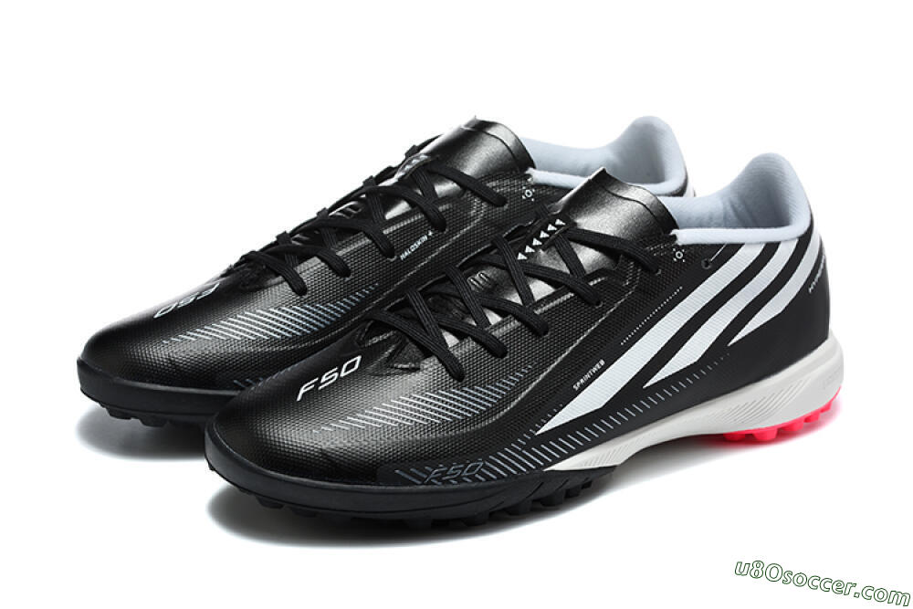 Adidas F50 Hyperfast Pro TF Artificial Turf Soccer Shoes - Black/Core Black/Cloud White 5
