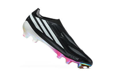 Adidas F50 Hyperfast Elite Laceless FG Firm Ground Soccer Cleats - Black/Core Black/Iridescent Pink