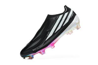 Adidas F50 Hyperfast Elite Laceless FG Firm Ground Soccer Cleats - Black/Core Black/Iridescent Pink