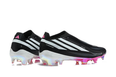 Adidas F50 Hyperfast Elite Laceless FG Firm Ground Soccer Cleats - Black/Core Black/Iridescent Pink