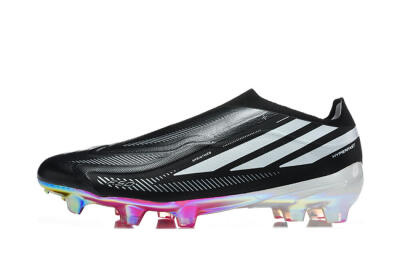 Adidas F50 Hyperfast Elite Laceless FG Firm Ground Soccer Cleats - Black/Core Black/Iridescent Pink