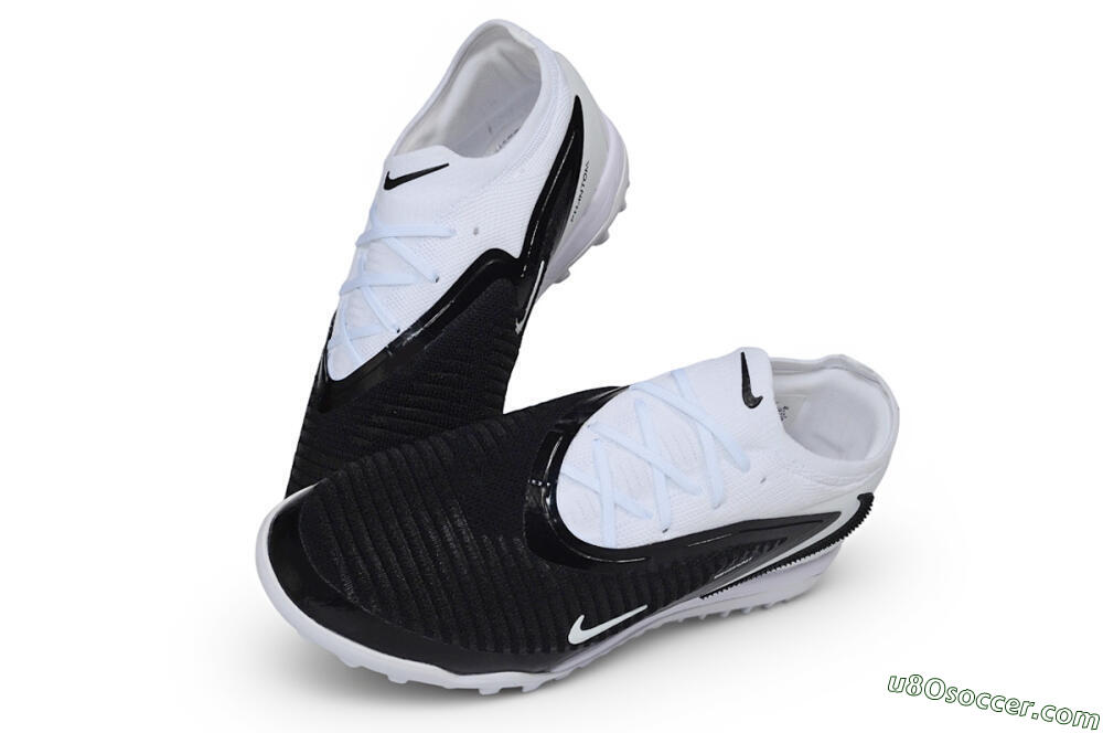 Nike Phantom 6 Elite Low TF Artificial Turf Soccer Shoes - White/White/Black 3