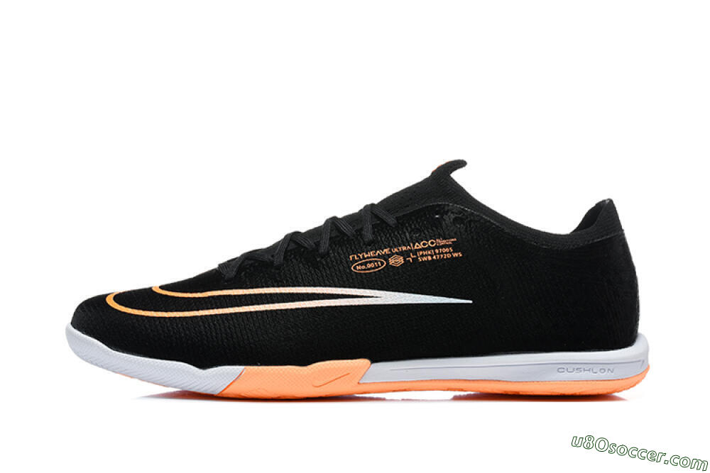 Nike Air Zoom Mercurial Vapor 17 Elite IC Indoor & Futsal Soccer Shoes - Black/Black/Bright Orange 2
