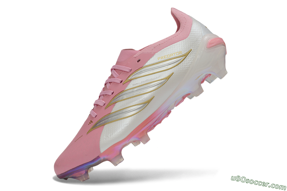Adidas Predator 26 Elite FG Firm Ground Soccer Cleats - Pink/Bliss Pink/Off White 6