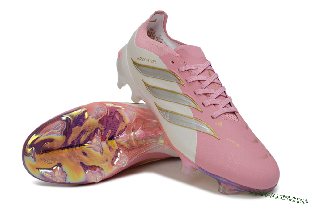 Adidas Predator 26 Elite FG Firm Ground Soccer Cleats - Pink/Bliss Pink/Off White 4