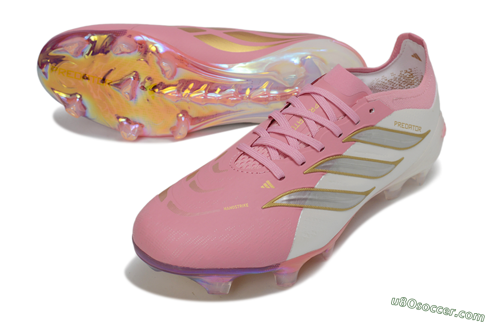 Adidas Predator 26 Elite FG Firm Ground Soccer Cleats - Pink/Bliss Pink/Off White 3