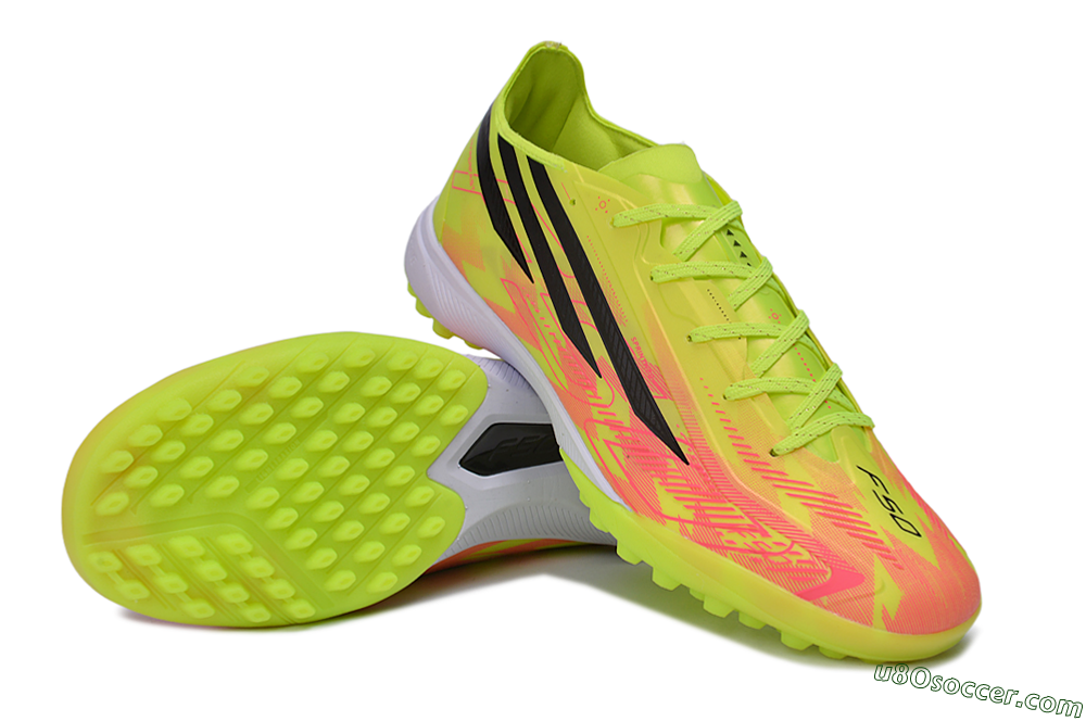 Adidas F50 Pro TF Artificial Turf Soccer Shoes - Yellow/Solar Yellow/Lucid Pink 4