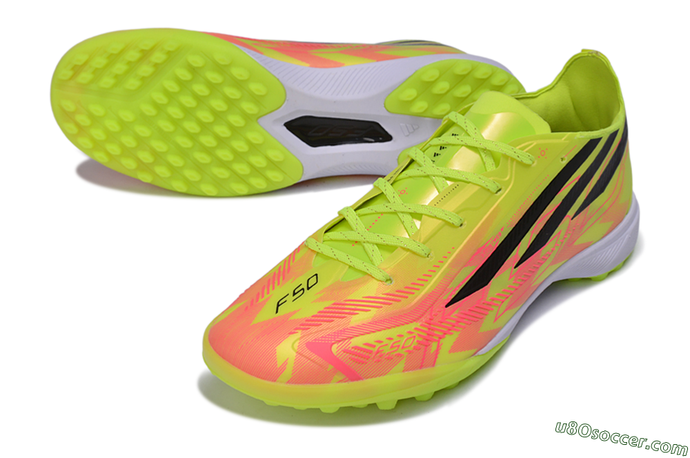 Adidas F50 Pro TF Artificial Turf Soccer Shoes - Yellow/Solar Yellow/Lucid Pink 3