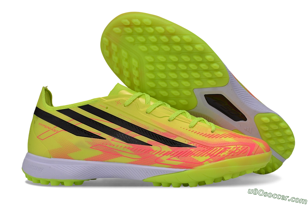 Adidas F50 Pro TF Artificial Turf Soccer Shoes - Yellow/Solar Yellow/Lucid Pink 1