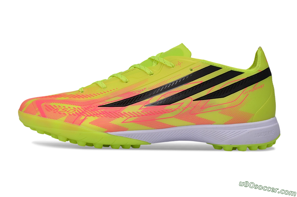 Adidas F50 Pro TF Artificial Turf Soccer Shoes - Yellow/Solar Yellow/Lucid Pink 2
