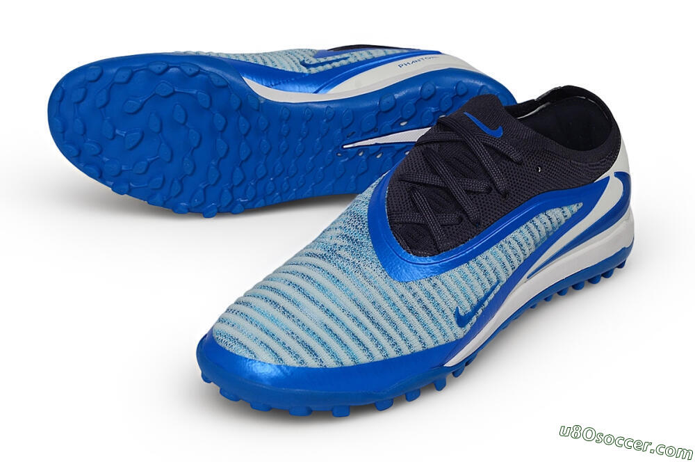 Nike Phantom 6 Elite Low TF Artificial Turf Soccer Shoes - Blue/Royal Blue/Off White 3