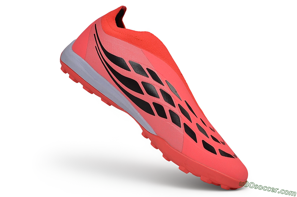 Adidas Predator 26 Elite Laceless TF Artificial Turf Soccer Shoes - Red/Solar Red/Metallic Black 5