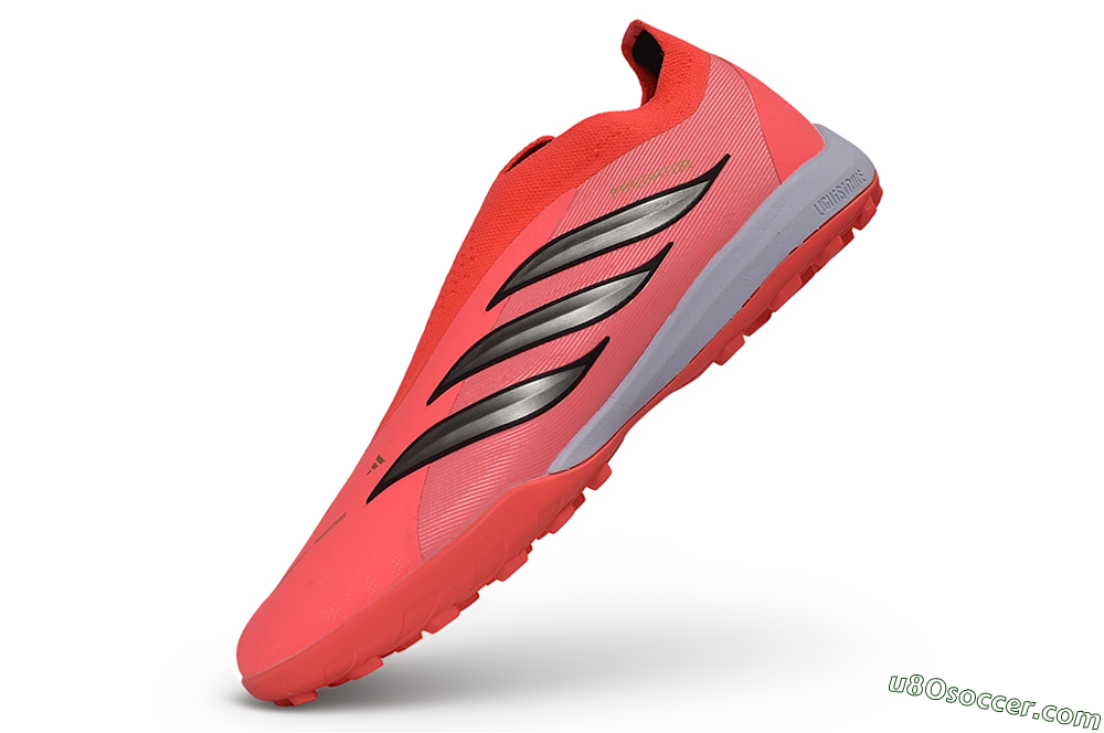 Adidas Predator 26 Elite Laceless TF Artificial Turf Soccer Shoes - Red/Solar Red/Metallic Black 6