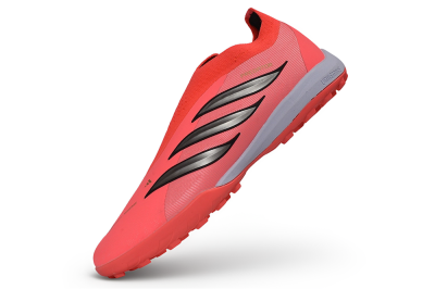 Adidas Predator 26 Elite Laceless TF Artificial Turf Soccer Shoes - Red/Solar Red/Metallic Black