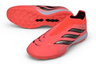 Adidas Predator 26 Elite Laceless TF Artificial Turf Soccer Shoes - Red/Solar Red/Metallic Black