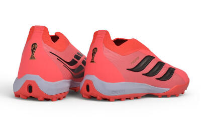 Adidas Predator 26 Elite Laceless TF Artificial Turf Soccer Shoes - Red/Solar Red/Metallic Black