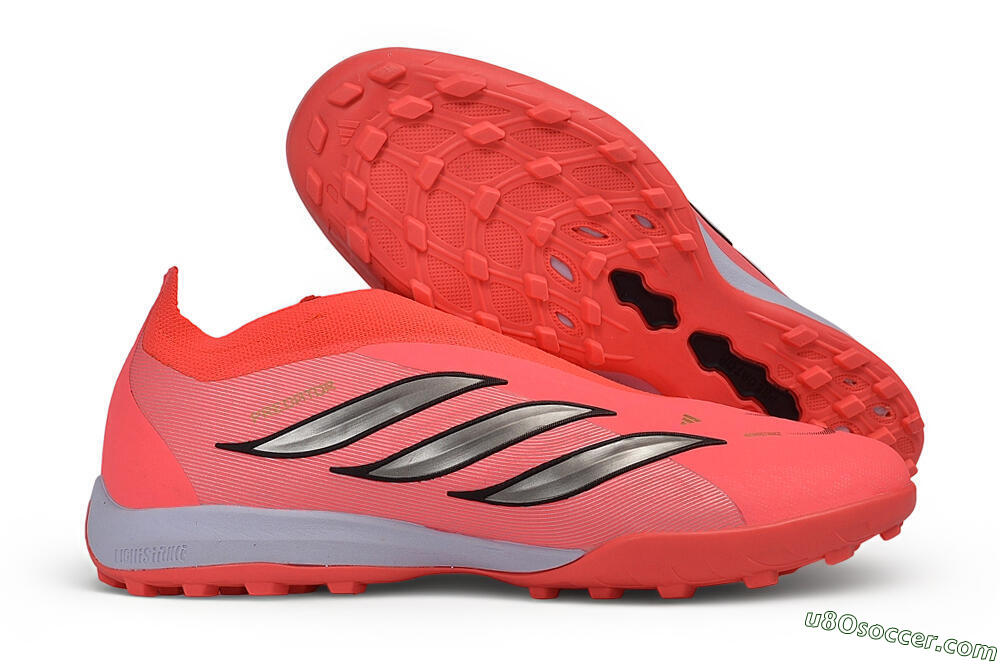 Adidas Predator 26 Elite Laceless TF Artificial Turf Soccer Shoes - Red/Solar Red/Metallic Black 1