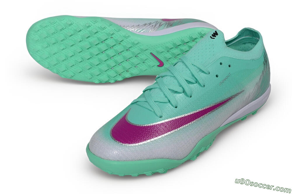 Nike Air Zoom Mercurial Vapor 17 Elite TF Artificial Turf Soccer Shoes - Green/Mint Foam/Fuchsia Dream 3