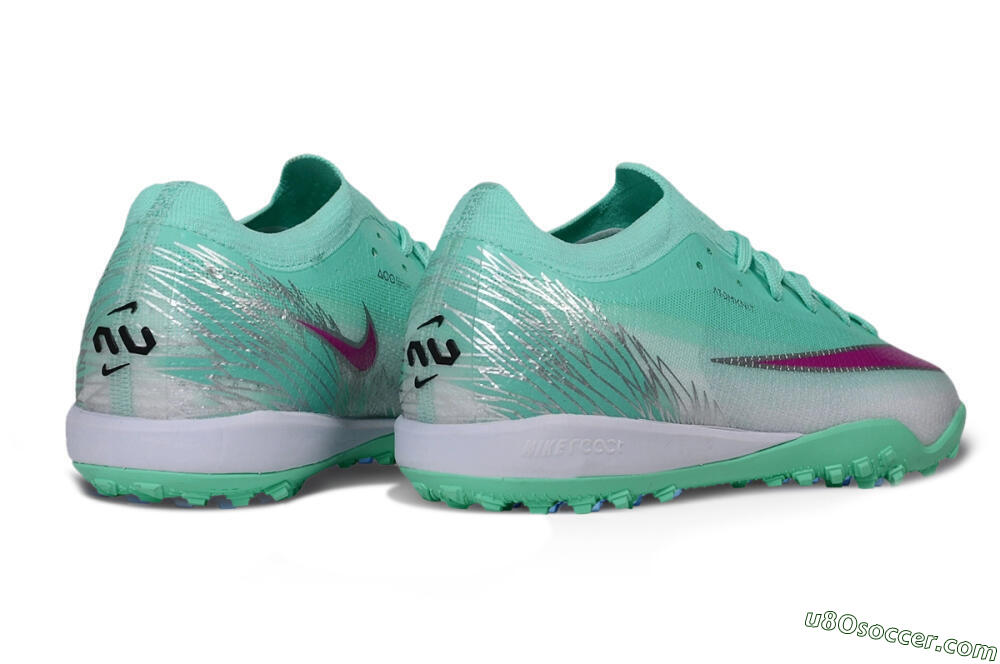 Nike Air Zoom Mercurial Vapor 17 Elite TF Artificial Turf Soccer Shoes - Green/Mint Foam/Fuchsia Dream 6